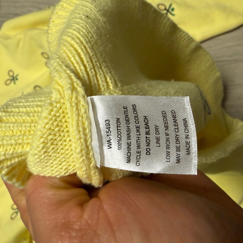 Kiel James Patric East Coast Racquet Sweater In Lemon Sorbet Color Size XL - Picture 7 of 8